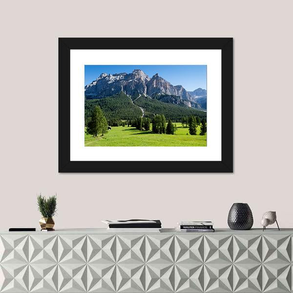 View Of The Mount Of Alta Badia Canvas Wall Art-1 Piece-Framed Print-20" x 16"-Tiaracle