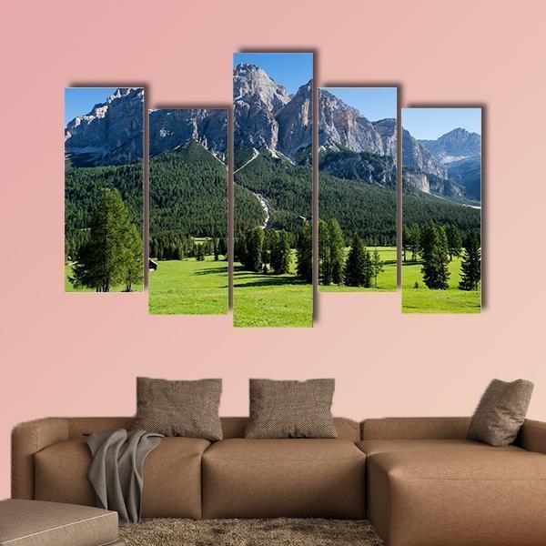 View Of The Mount Of Alta Badia Canvas Wall Art-5 Pop-Gallery Wrap-47" x 32"-Tiaracle