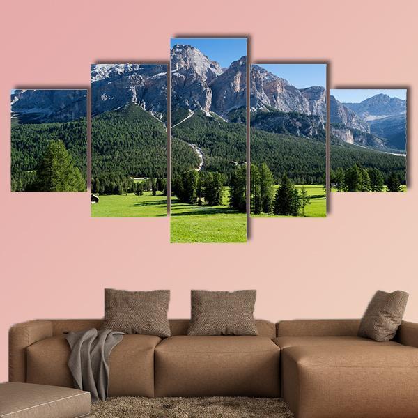 View Of The Mount Of Alta Badia Canvas Wall Art-5 Star-Gallery Wrap-62" x 32"-Tiaracle