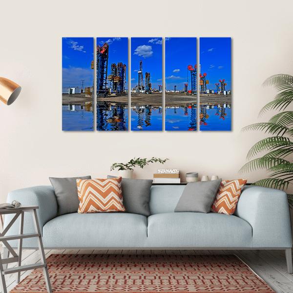 View Of The Oil Pump Canvas Wall Art-5 Horizontal-Gallery Wrap-22" x 12"-Tiaracle