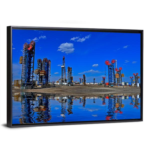 View Of The Oil Pump Canvas Wall Art-3 Horizontal-Gallery Wrap-25" x 16"-Tiaracle