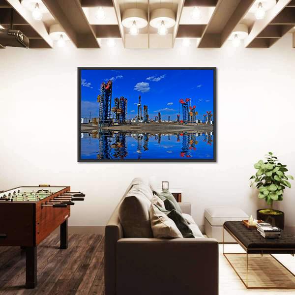 View Of The Oil Pump Canvas Wall Art-3 Horizontal-Gallery Wrap-25" x 16"-Tiaracle