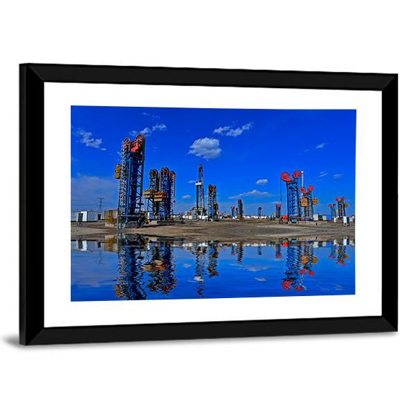 View Of The Oil Pump Canvas Wall Art-3 Horizontal-Gallery Wrap-25" x 16"-Tiaracle