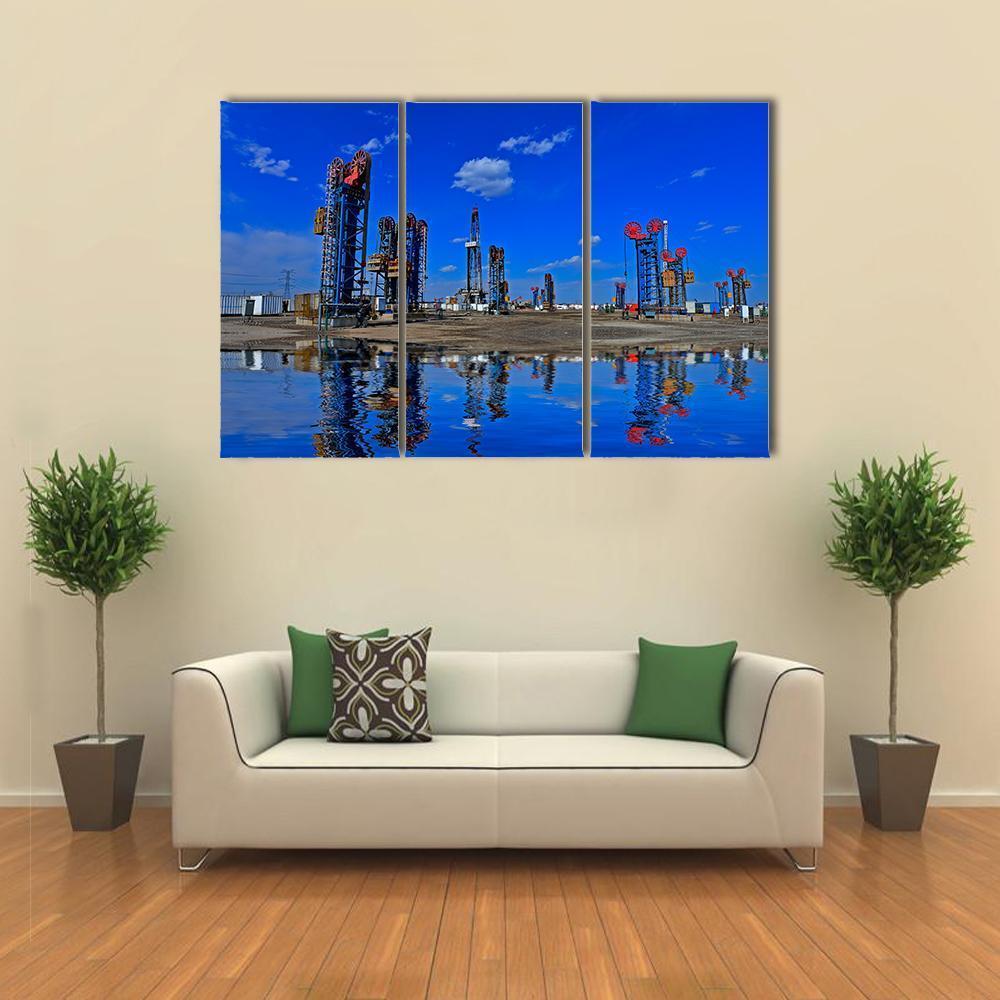 View Of The Oil Pump Canvas Wall Art-3 Horizontal-Gallery Wrap-37" x 24"-Tiaracle