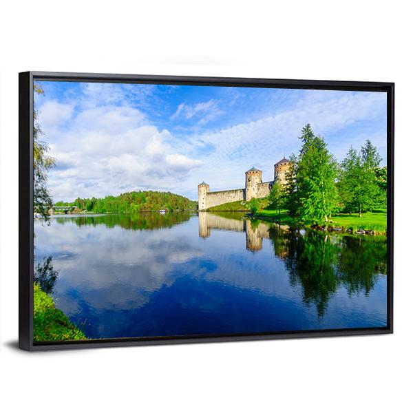 View Of The Olavinlinna Castle Canvas Wall Art-3 Horizontal-Gallery Wrap-25" x 16"-Tiaracle