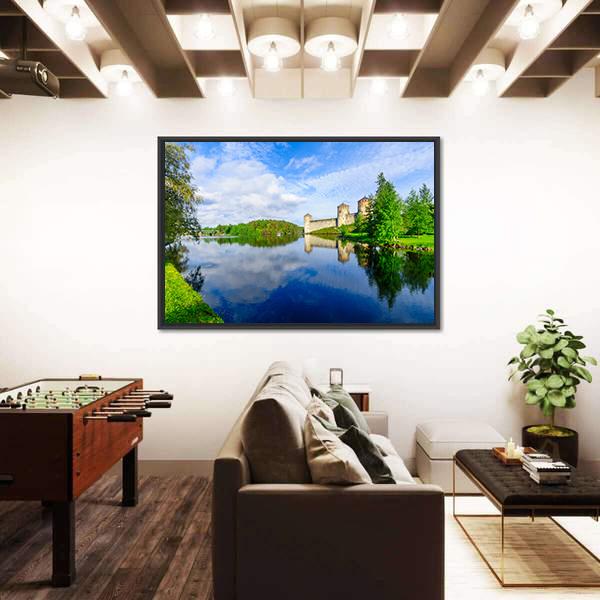 View Of The Olavinlinna Castle Canvas Wall Art-3 Horizontal-Gallery Wrap-25" x 16"-Tiaracle