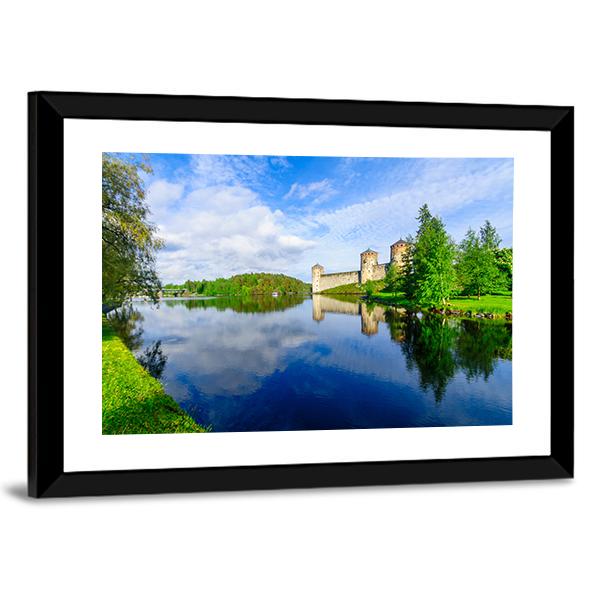 View Of The Olavinlinna Castle Canvas Wall Art-3 Horizontal-Gallery Wrap-25" x 16"-Tiaracle