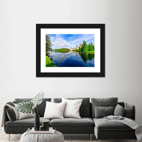 View Of The Olavinlinna Castle Canvas Wall Art-3 Horizontal-Gallery Wrap-25" x 16"-Tiaracle
