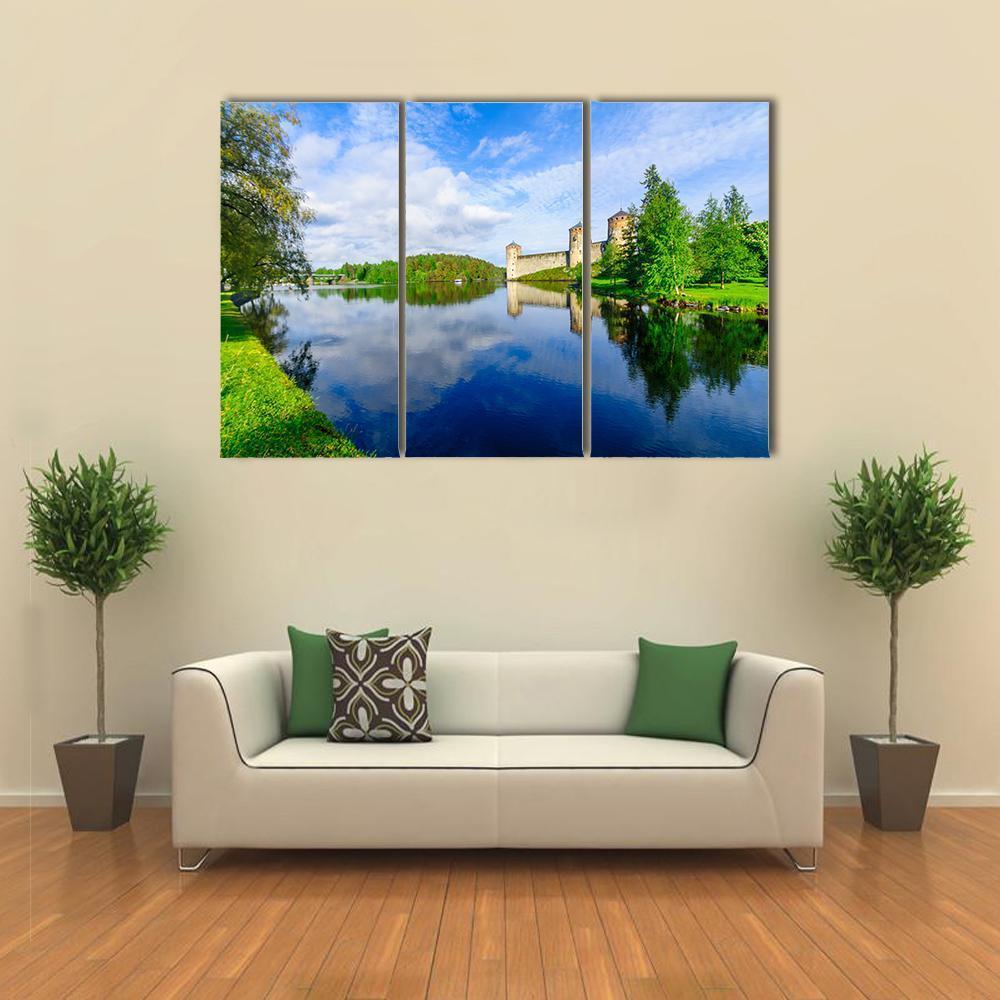 View Of The Olavinlinna Castle Canvas Wall Art-3 Horizontal-Gallery Wrap-37" x 24"-Tiaracle