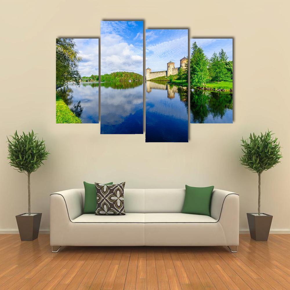 View Of The Olavinlinna Castle Canvas Wall Art-4 Pop-Gallery Wrap-50" x 32"-Tiaracle