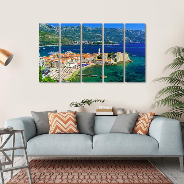 Old Town Budva Montenegro Canvas Wall Art-5 Horizontal-Gallery Wrap-22" x 12"-Tiaracle