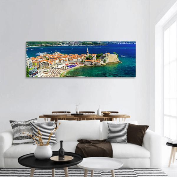 Old Town Budva Montenegro Panoramic Canvas Wall Art-1 Piece-36" x 12"-Tiaracle