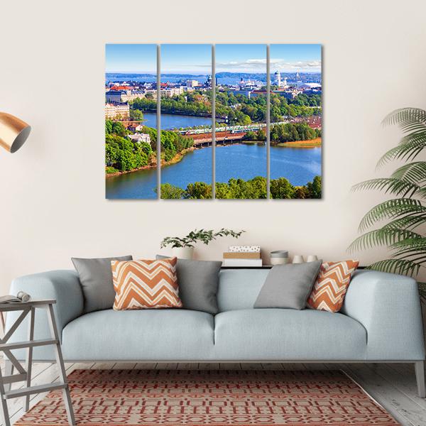 Old Town In Helsinki Canvas Wall Art-4 Horizontal-Gallery Wrap-34" x 24"-Tiaracle