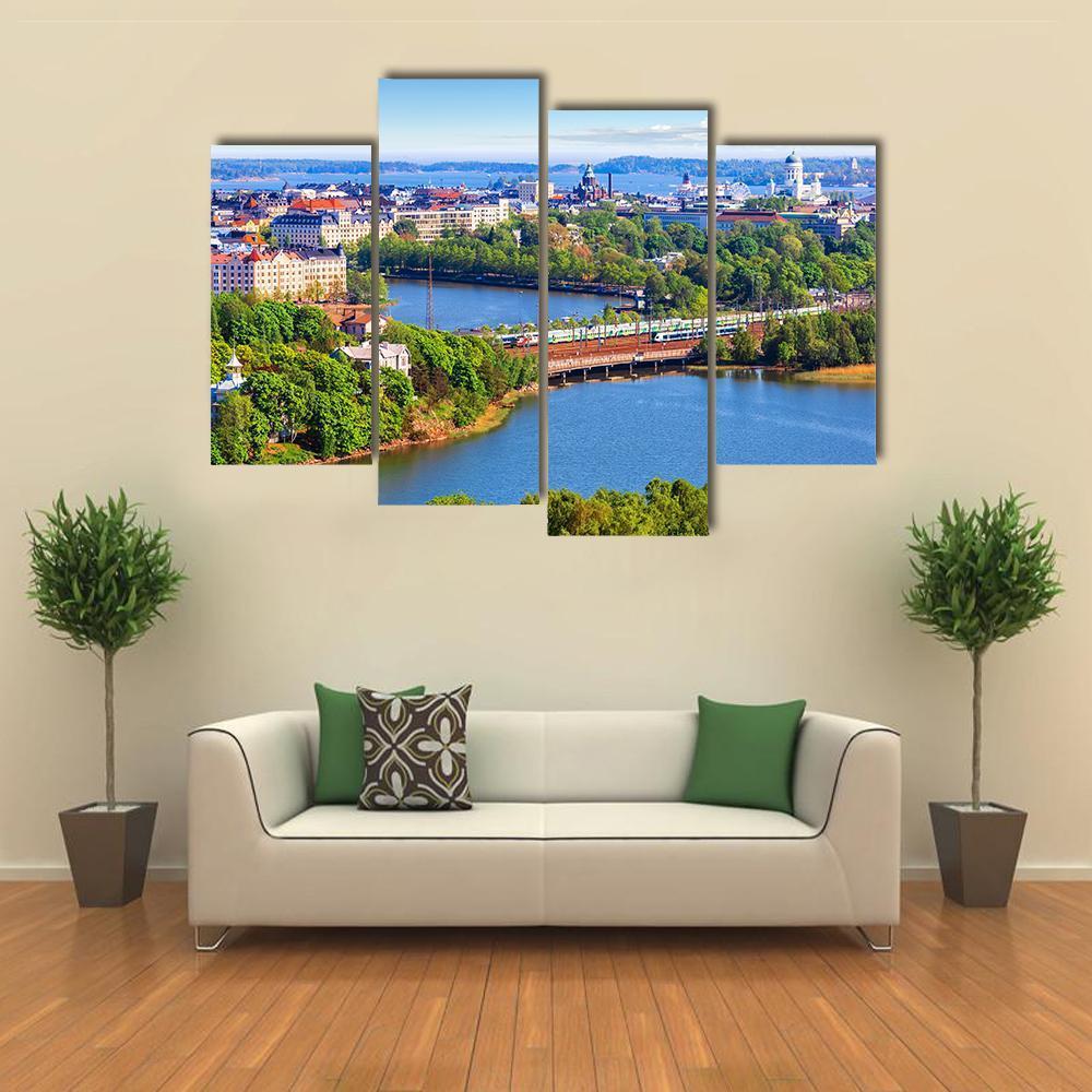 Old Town In Helsinki Canvas Wall Art-4 Pop-Gallery Wrap-50&quot; x 32&quot;-Tiaracle