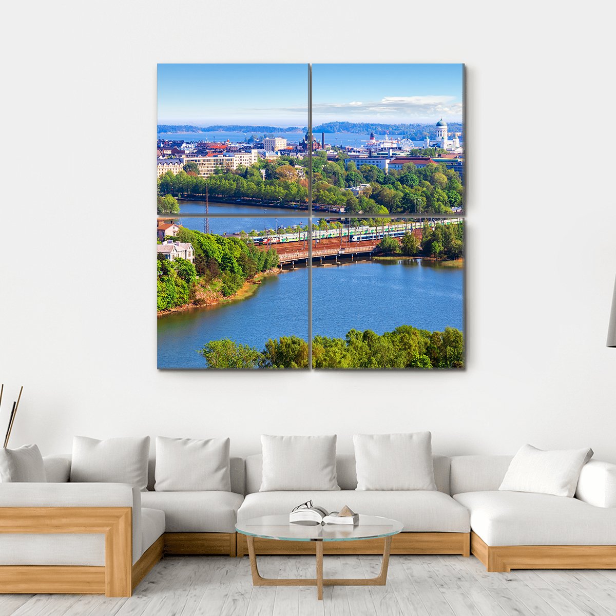 Old Town In Helsinki Canvas Wall Art-4 Square-Gallery Wrap-17" x 17"-Tiaracle