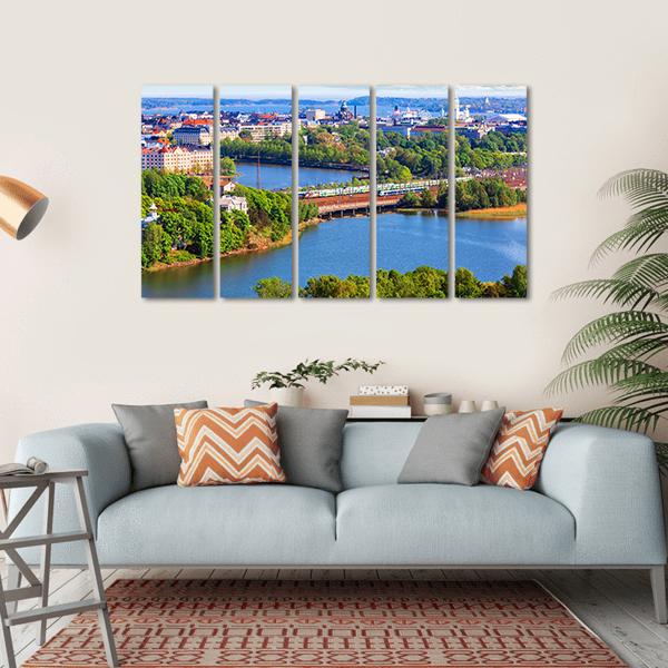 Old Town In Helsinki Canvas Wall Art-5 Horizontal-Gallery Wrap-22" x 12"-Tiaracle
