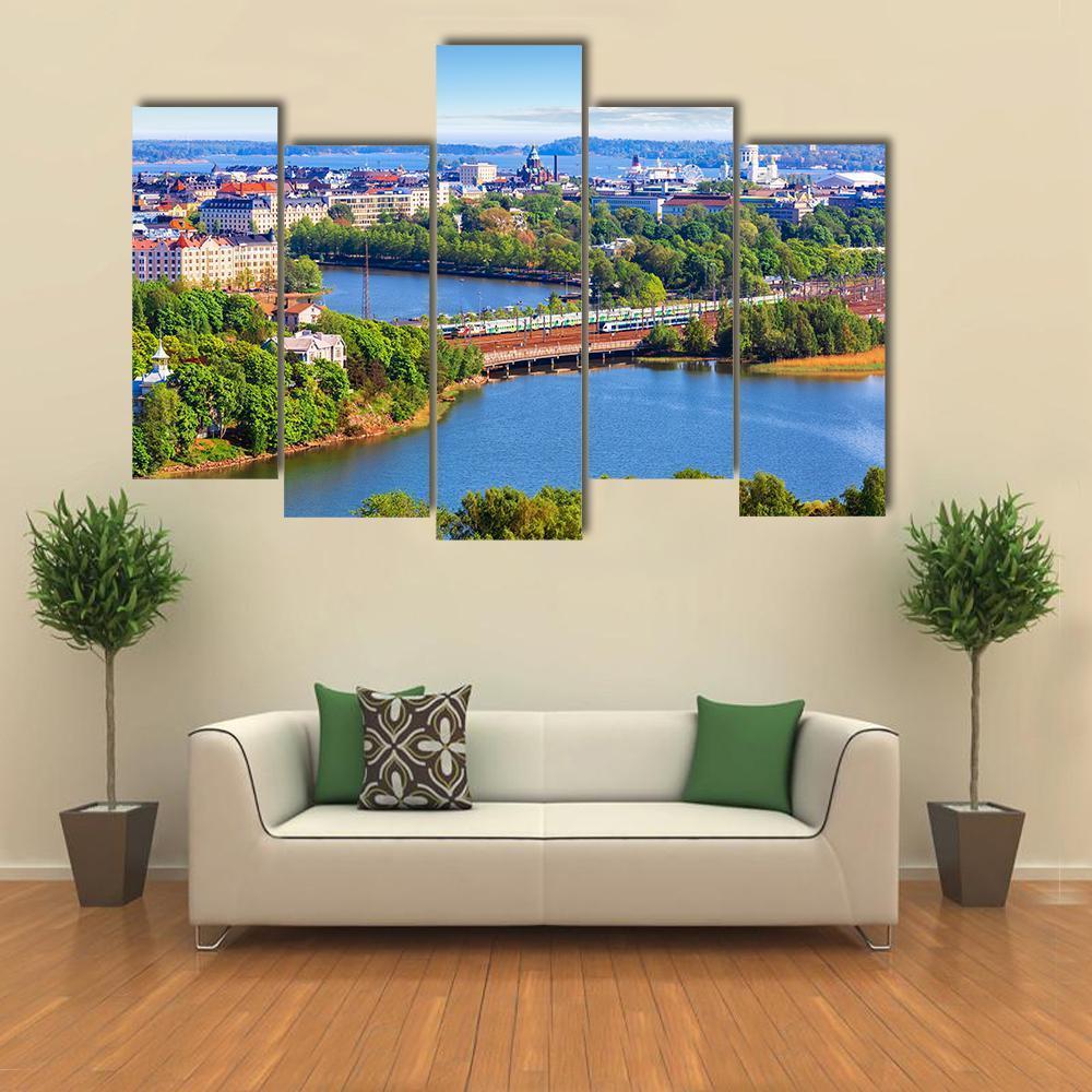 Old Town In Helsinki Canvas Wall Art-5 Pop-Gallery Wrap-47&quot; x 32&quot;-Tiaracle