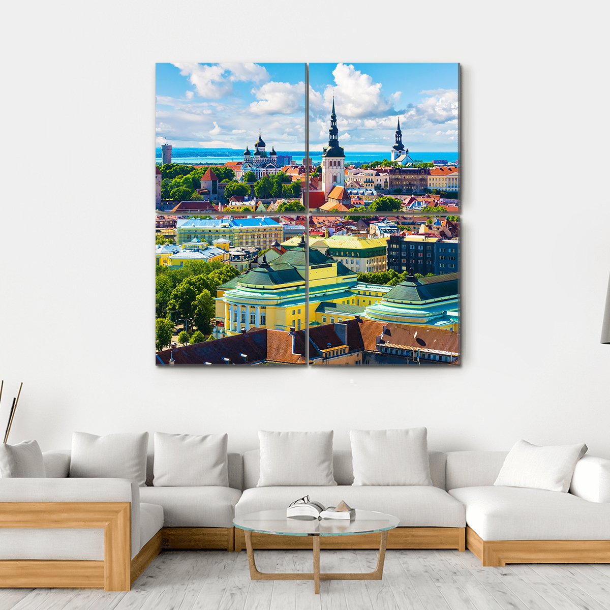 Old Town In Tallinn Canvas Wall Art-4 Square-Gallery Wrap-17" x 17"-Tiaracle