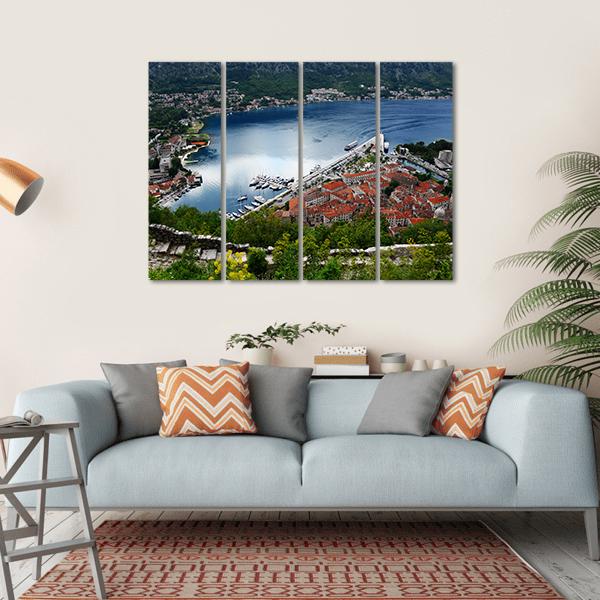 View Of The Old Town Of Kotor Canvas Wall Art-4 Horizontal-Gallery Wrap-34" x 24"-Tiaracle
