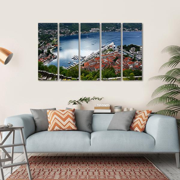 View Of The Old Town Of Kotor Canvas Wall Art-5 Horizontal-Gallery Wrap-22" x 12"-Tiaracle