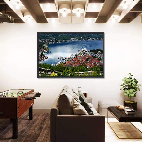 View Of The Old Town Of Kotor Canvas Wall Art-5 Horizontal-Gallery Wrap-22" x 12"-Tiaracle