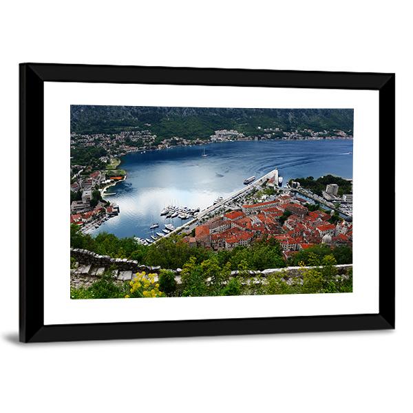 View Of The Old Town Of Kotor Canvas Wall Art-5 Horizontal-Gallery Wrap-22" x 12"-Tiaracle