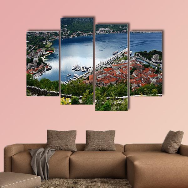 View Of The Old Town Of Kotor Canvas Wall Art-4 Pop-Gallery Wrap-50" x 32"-Tiaracle