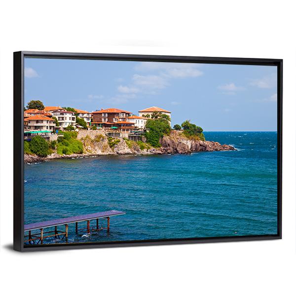 View Of The Old Town Part Of Sozopol Canvas Wall Art-3 Horizontal-Gallery Wrap-25" x 16"-Tiaracle