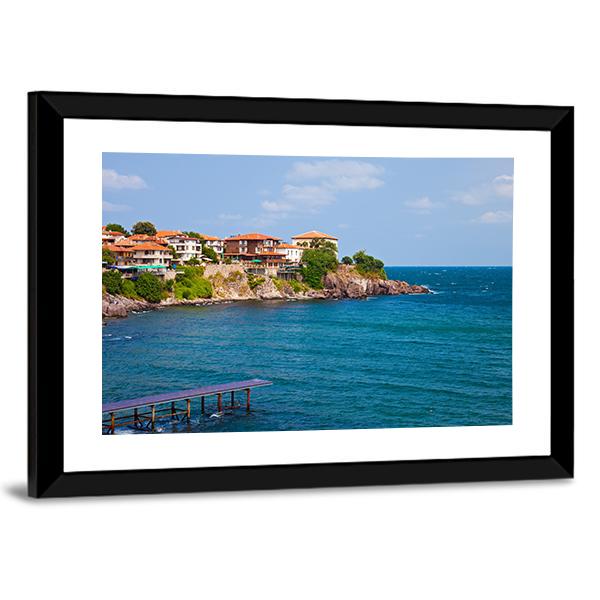 View Of The Old Town Part Of Sozopol Canvas Wall Art-3 Horizontal-Gallery Wrap-25" x 16"-Tiaracle