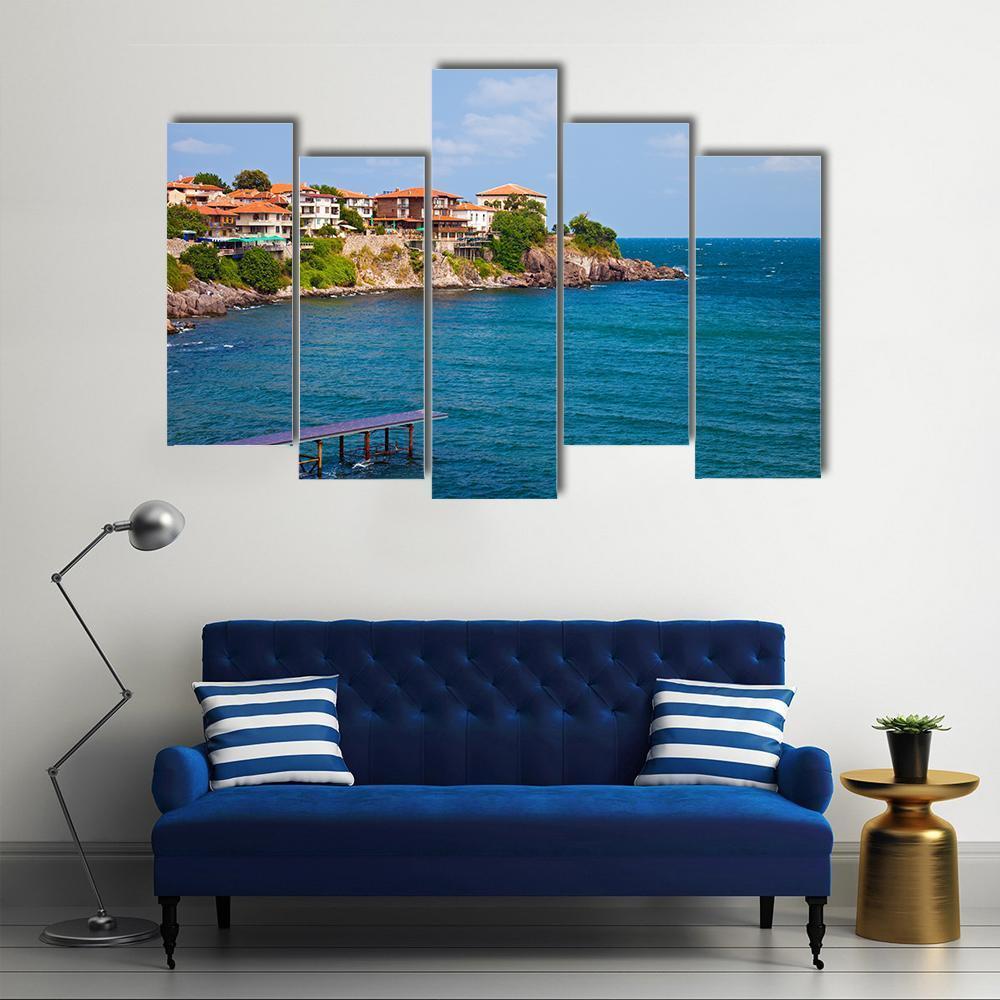 View Of The Old Town Part Of Sozopol Canvas Wall Art-5 Pop-Gallery Wrap-47" x 32"-Tiaracle