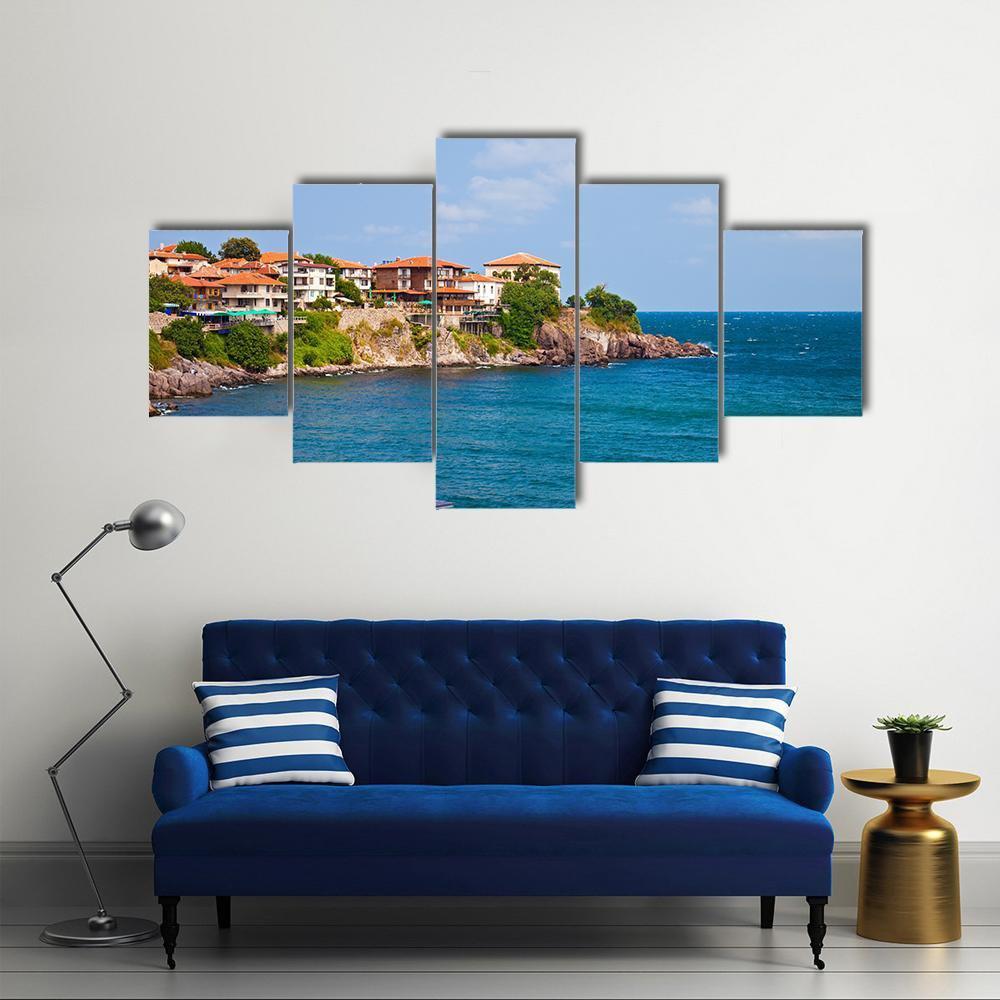 View Of The Old Town Part Of Sozopol Canvas Wall Art-5 Star-Gallery Wrap-62" x 32"-Tiaracle