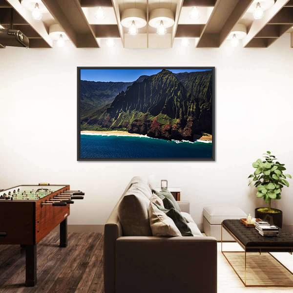 View Of The remote Na Pali Coastline Canvas Wall Art-3 Horizontal-Gallery Wrap-25" x 16"-Tiaracle