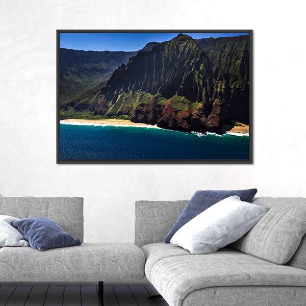 View Of The remote Na Pali Coastline Canvas Wall Art-3 Horizontal-Gallery Wrap-25" x 16"-Tiaracle