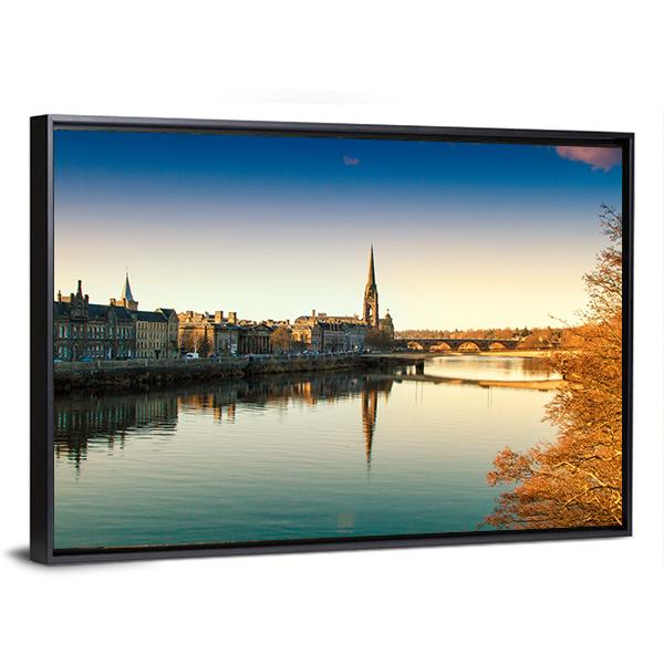 View Of The River Tay Canvas Wall Art-3 Horizontal-Gallery Wrap-25" x 16"-Tiaracle