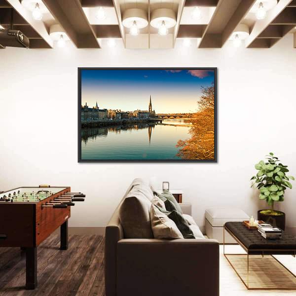 View Of The River Tay Canvas Wall Art-3 Horizontal-Gallery Wrap-25" x 16"-Tiaracle