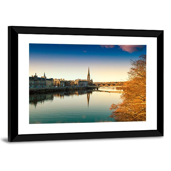 View Of The River Tay Canvas Wall Art-3 Horizontal-Gallery Wrap-25" x 16"-Tiaracle
