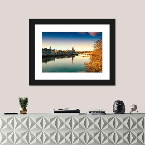 View Of The River Tay Canvas Wall Art-1 Piece-Framed Print-20" x 16"-Tiaracle