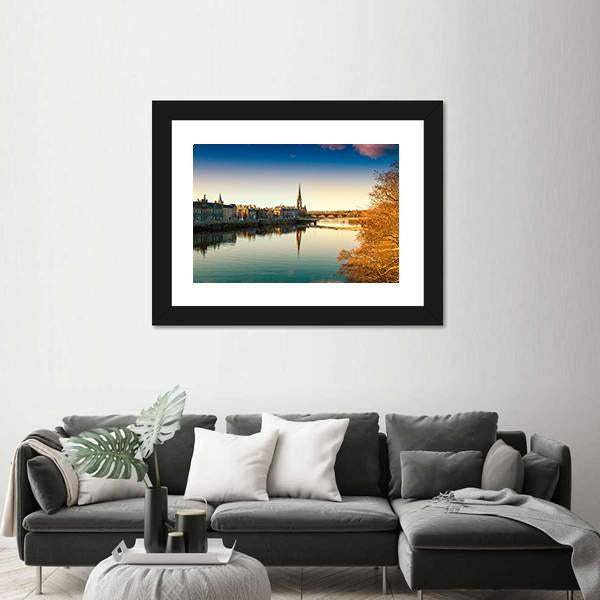 View Of The River Tay Canvas Wall Art-3 Horizontal-Gallery Wrap-25" x 16"-Tiaracle