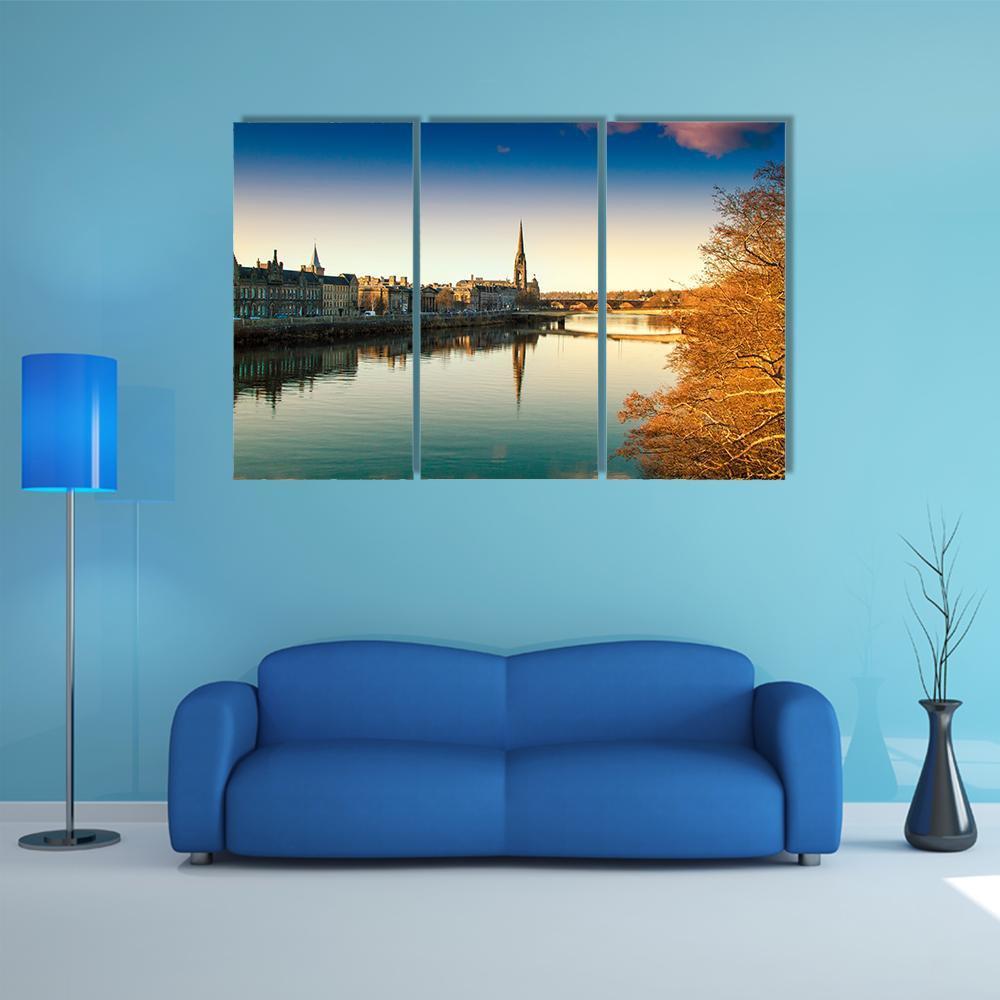 View Of The River Tay Canvas Wall Art-3 Horizontal-Gallery Wrap-37" x 24"-Tiaracle