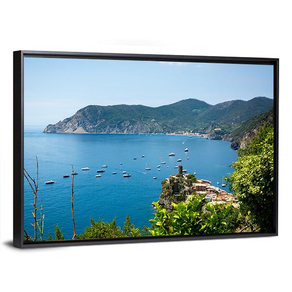View Of The Sea In Front Of The Coast Of Liguria Canvas Wall Art-3 Horizontal-Gallery Wrap-25" x 16"-Tiaracle