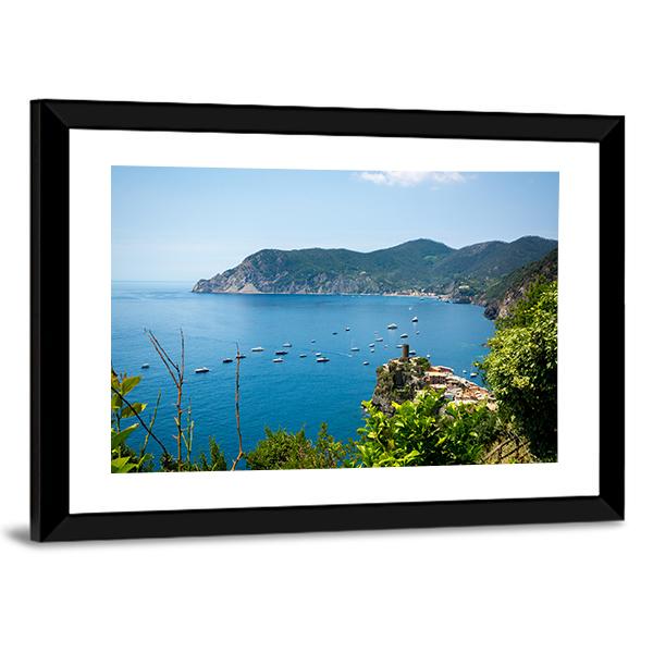 View Of The Sea In Front Of The Coast Of Liguria Canvas Wall Art-3 Horizontal-Gallery Wrap-25" x 16"-Tiaracle