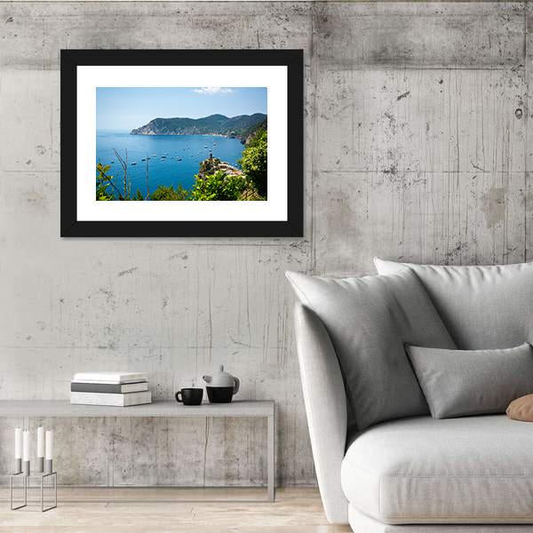 View Of The Sea In Front Of The Coast Of Liguria Canvas Wall Art-3 Horizontal-Gallery Wrap-25" x 16"-Tiaracle