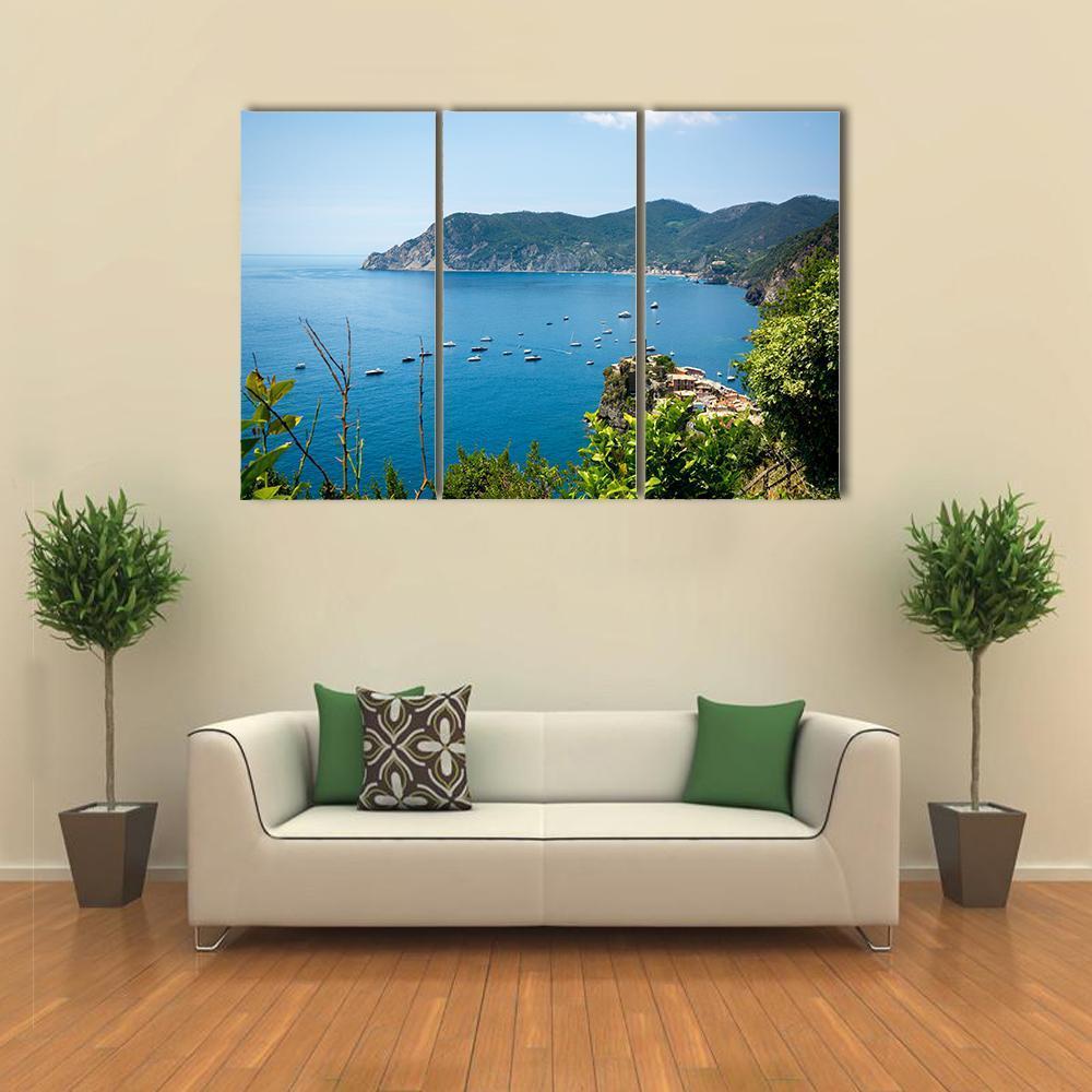 View Of The Sea In Front Of The Coast Of Liguria Canvas Wall Art-3 Horizontal-Gallery Wrap-37" x 24"-Tiaracle