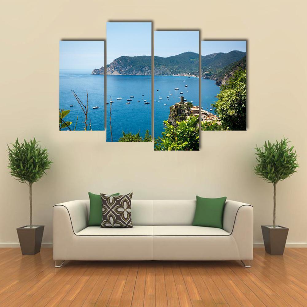 View Of The Sea In Front Of The Coast Of Liguria Canvas Wall Art-4 Pop-Gallery Wrap-50" x 32"-Tiaracle