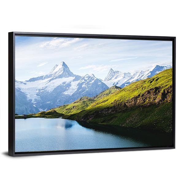 View Of The Snow Rocky Massif Canvas Wall Art-3 Horizontal-Gallery Wrap-25" x 16"-Tiaracle