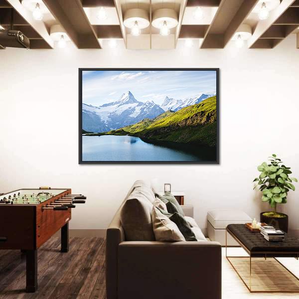 View Of The Snow Rocky Massif Canvas Wall Art-3 Horizontal-Gallery Wrap-25" x 16"-Tiaracle