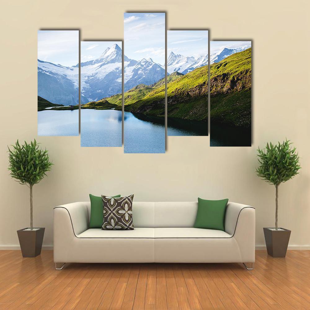 View Of The Snow Rocky Massif Canvas Wall Art-5 Pop-Gallery Wrap-47" x 32"-Tiaracle