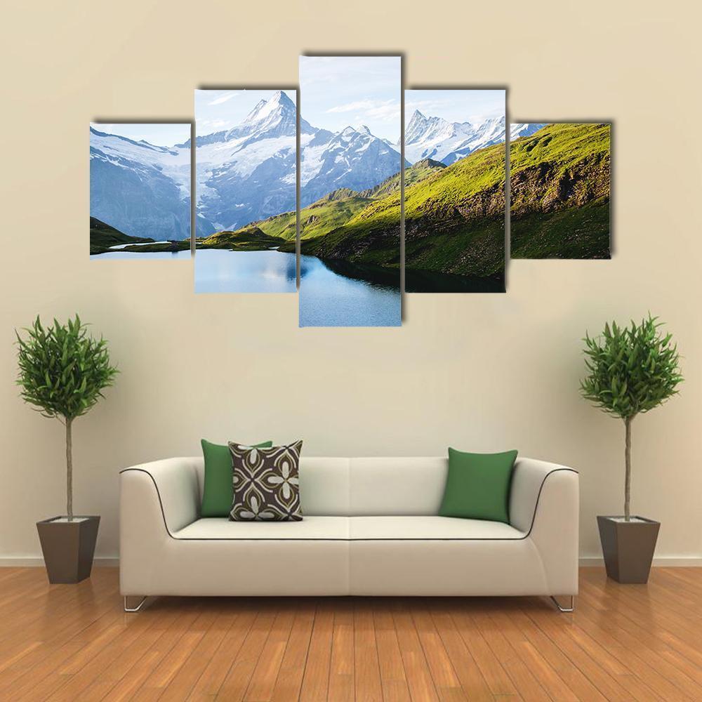 View Of The Snow Rocky Massif Canvas Wall Art-4 Pop-Gallery Wrap-50" x 32"-Tiaracle