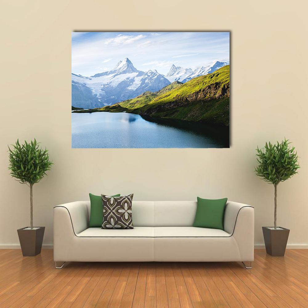View Of The Snow Rocky Massif Canvas Wall Art-1 Piece-Gallery Wrap-48" x 32"-Tiaracle