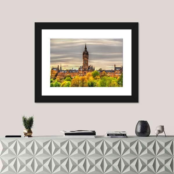 View Of The University Of Glasgow Canvas Wall Art-1 Piece-Framed Print-20" x 16"-Tiaracle